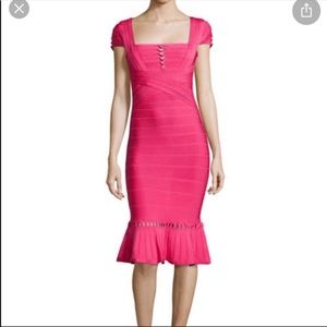 Pink Herve Léger dress wore only once gorgeous and flattering